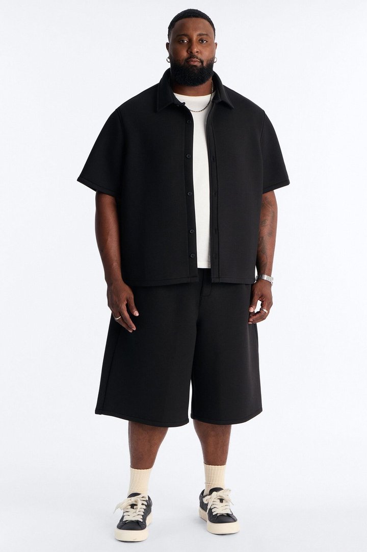 Relaxed Arclight Interlock Short Sleeve Shirt - Black