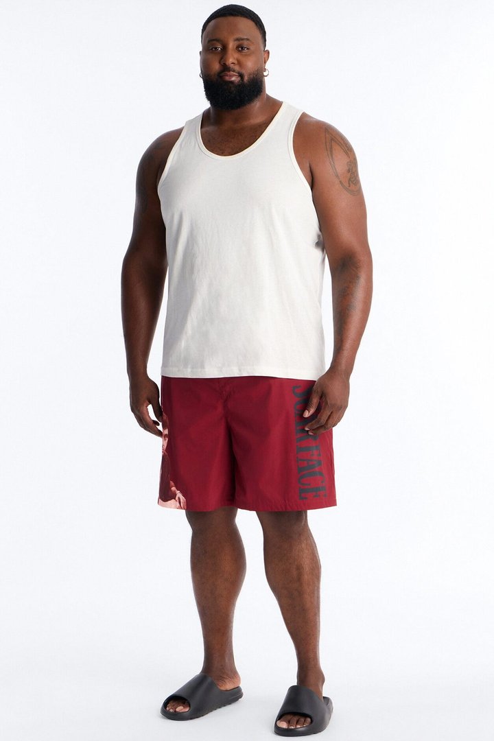 Scarface Vice Paradise Swim Trunk 7″ - Red