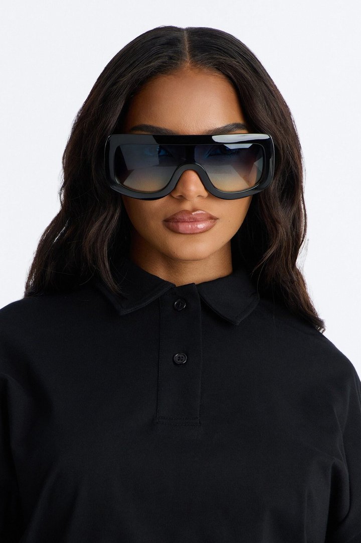 Summer Runway Sunglasses - Black/Blue