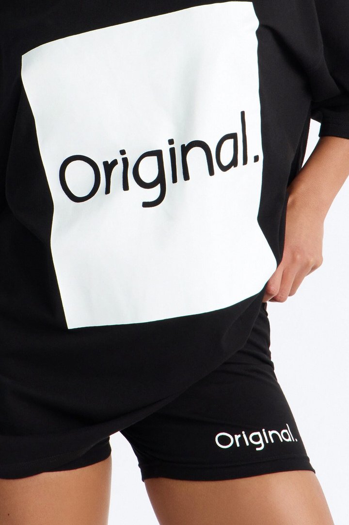 So Original Oversized T-Shirt Short Set - Black