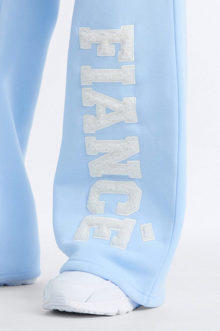 She's A Fiancé Fleece Pant Set - Light Blue