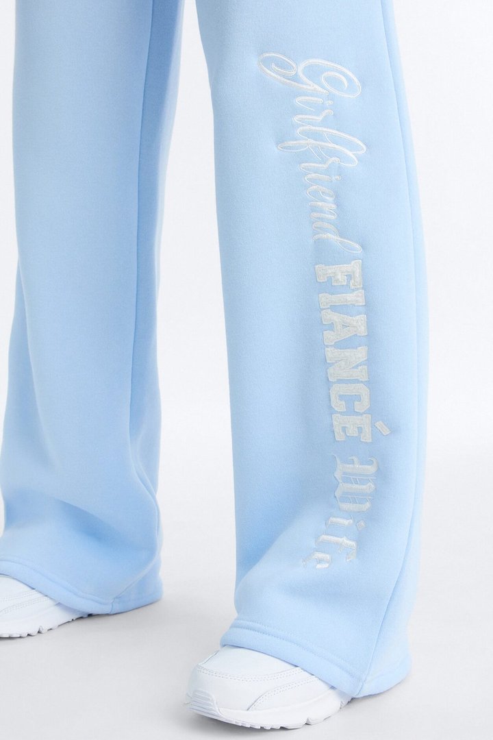 Girlfriend Fiancé Now Wife Pant Set - Light Blue