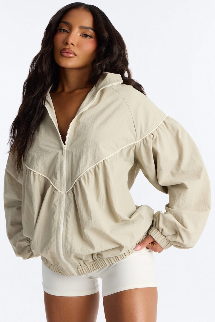 Daybreak Flow Funnel Neck Windbreaker Jacket - Sage