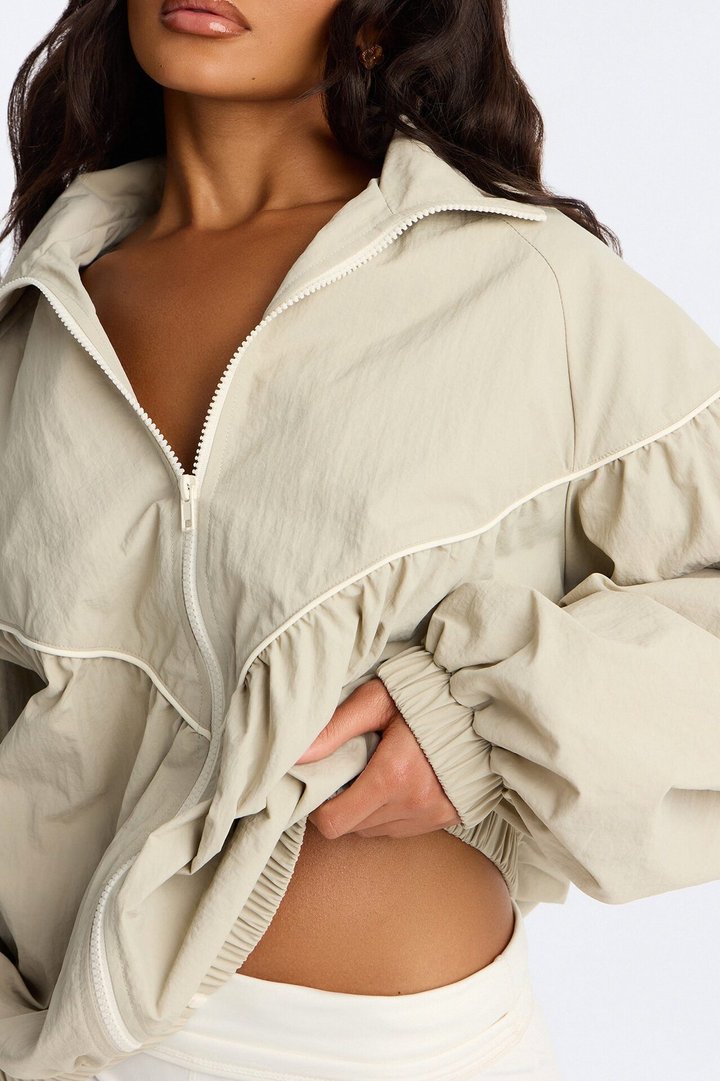 Daybreak Flow Funnel Neck Windbreaker Jacket - Sage