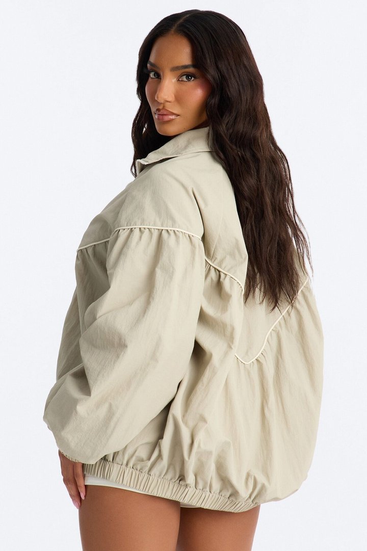 Daybreak Flow Funnel Neck Windbreaker Jacket - Sage
