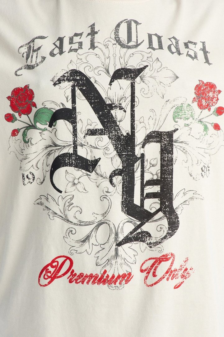 East Coast Roses Tee - Off White