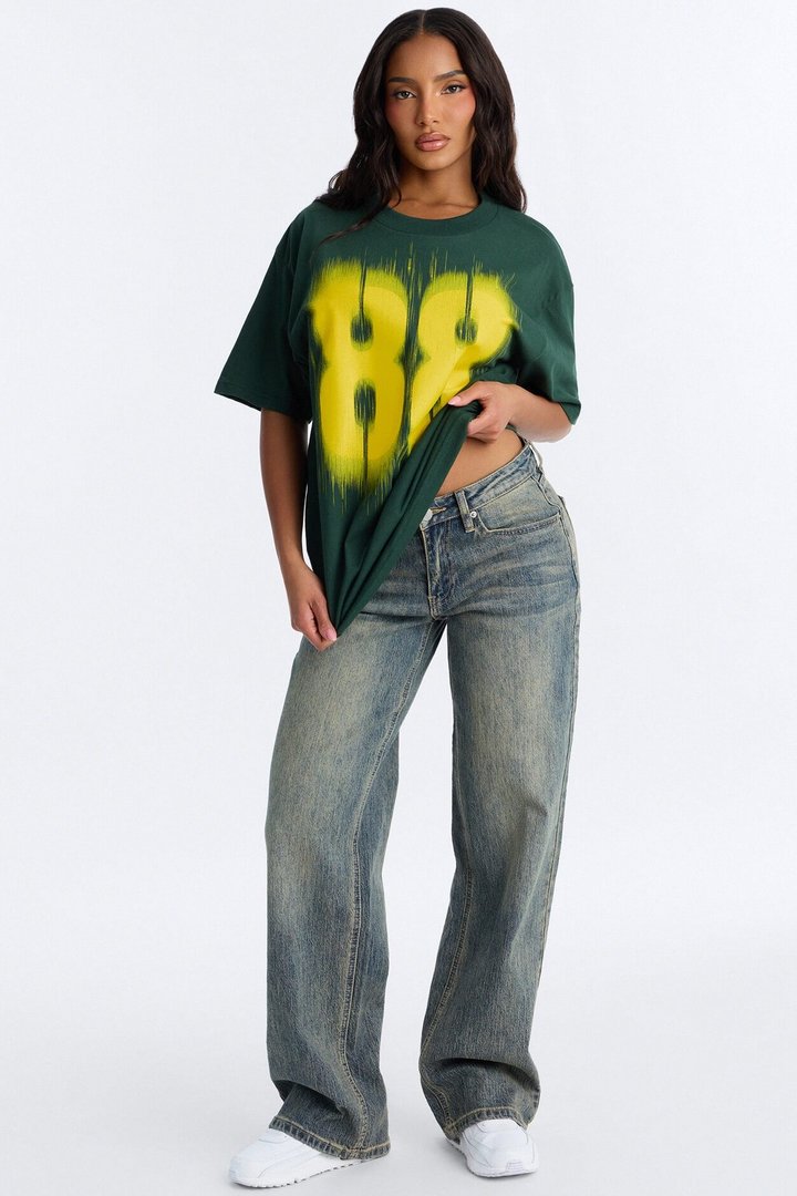 Lucky Number 88 Boxy Tee - Hunter