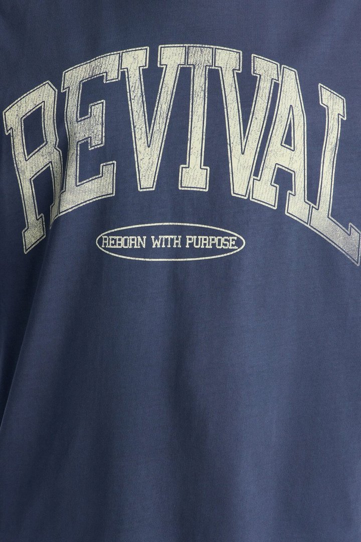 Revival Washed Crew T-Shirt - Navy