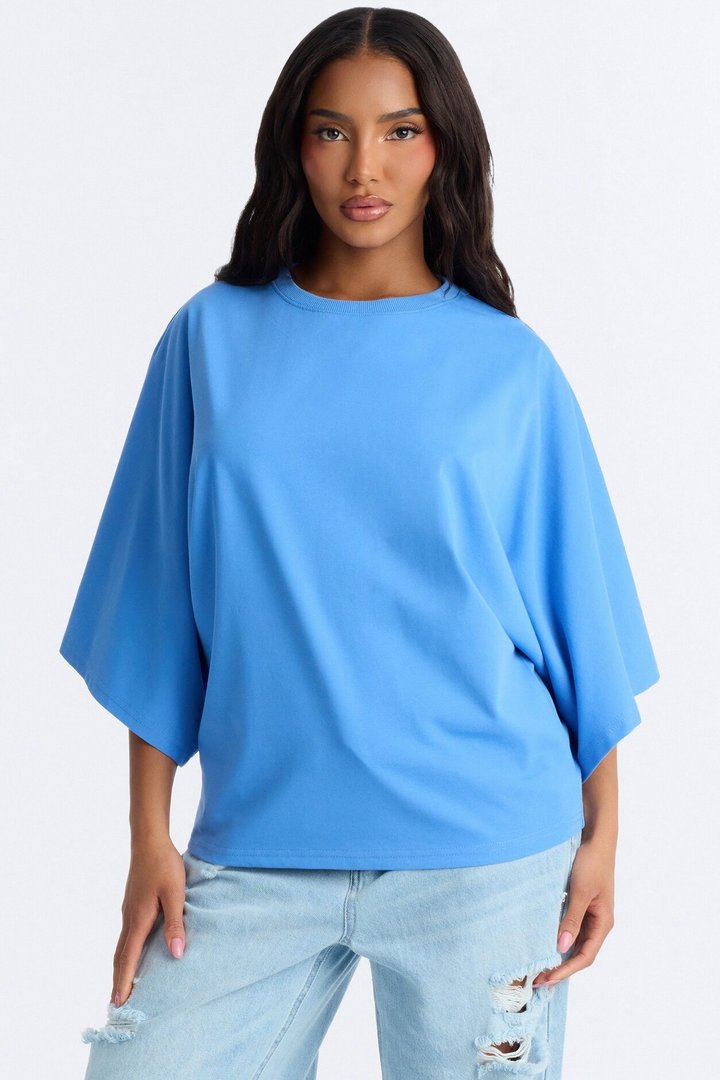 Kendall Oversized Short Sleeve T-Shirt - Blue