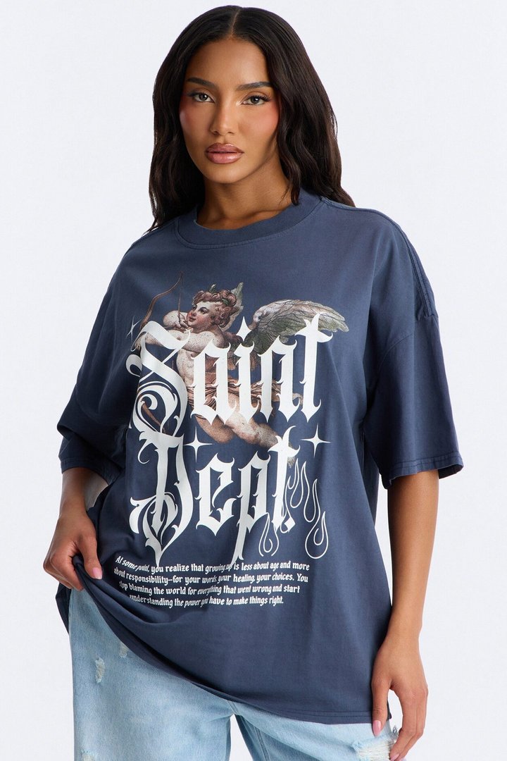 Saint Department Washed T-Shirt - Navy