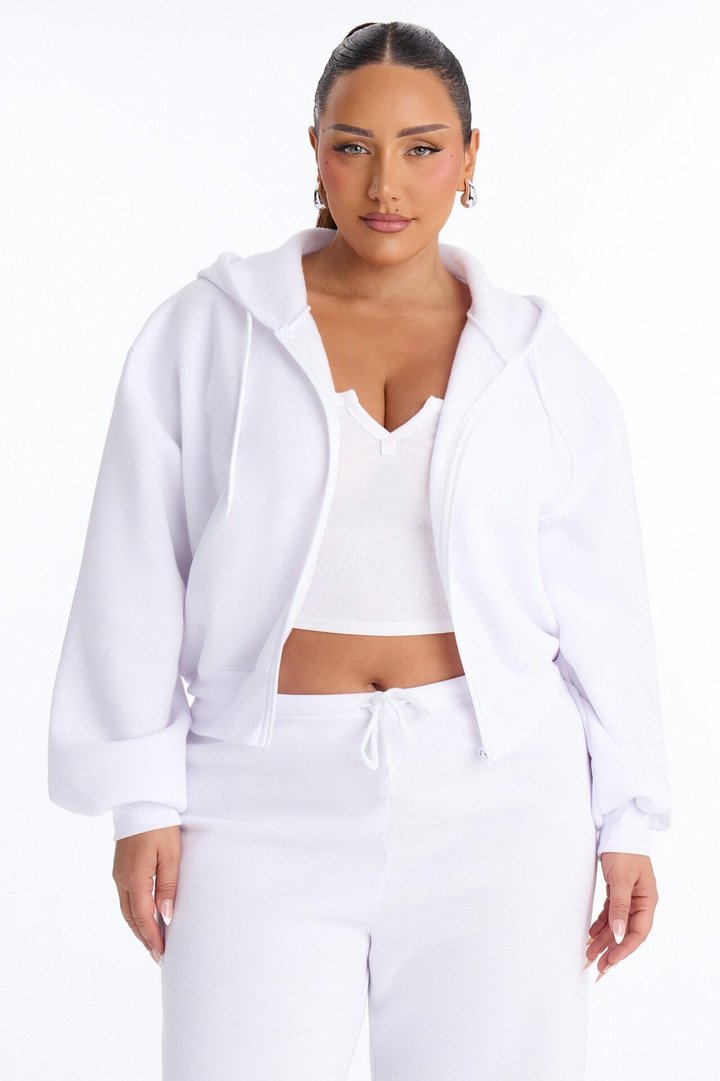 Wifey Era Fleece Pant Set - White/Pink