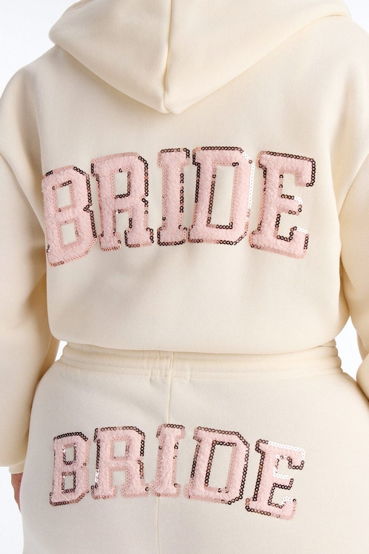 Bride To Be Fleece Short Set - White/Pink