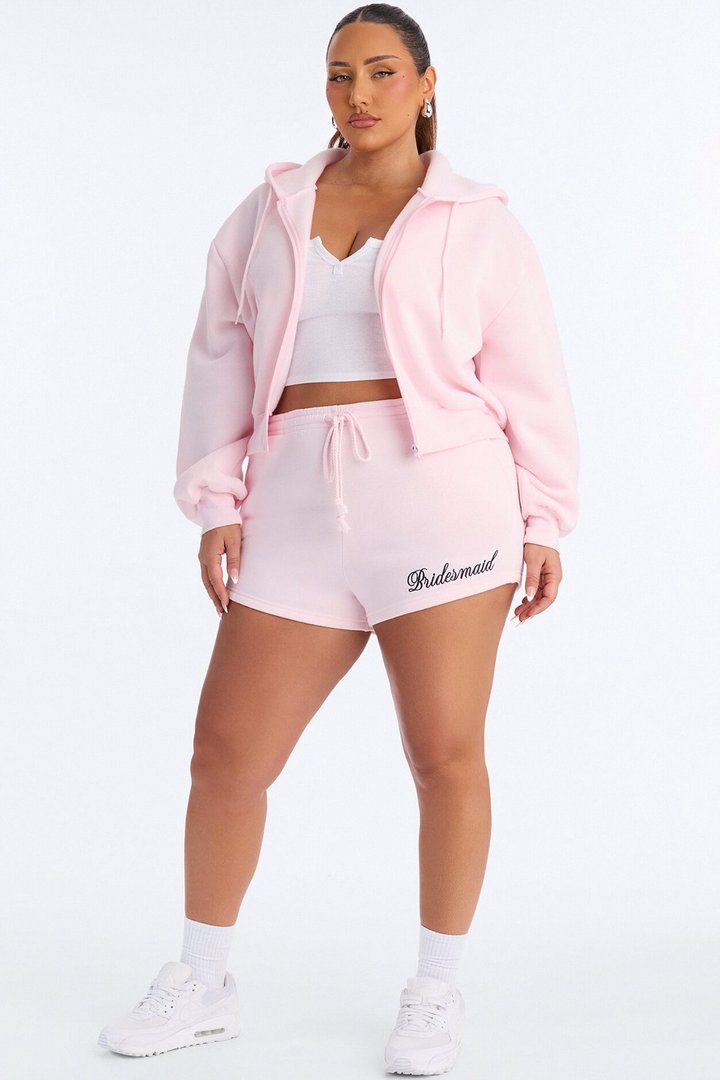 Bridesmaids Only Fleece Short Set - Light Pink