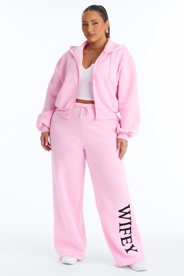 Wifey Era Fleece Pant Set - Pink/combo