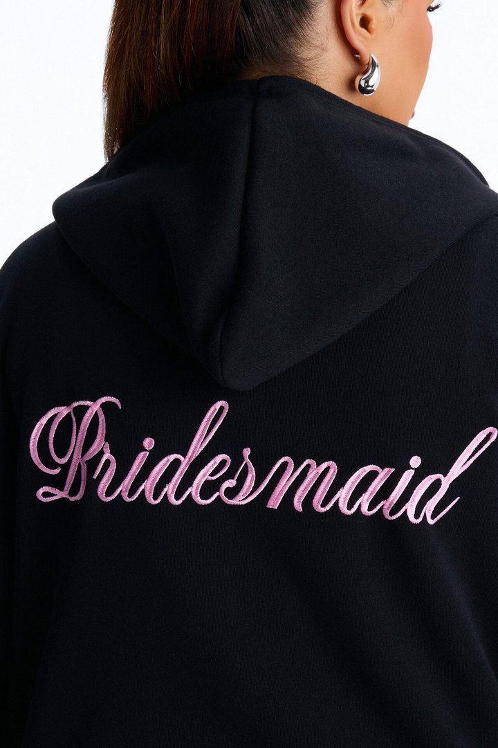 Bridesmaids Only Fleece Short Set - Black/Pink