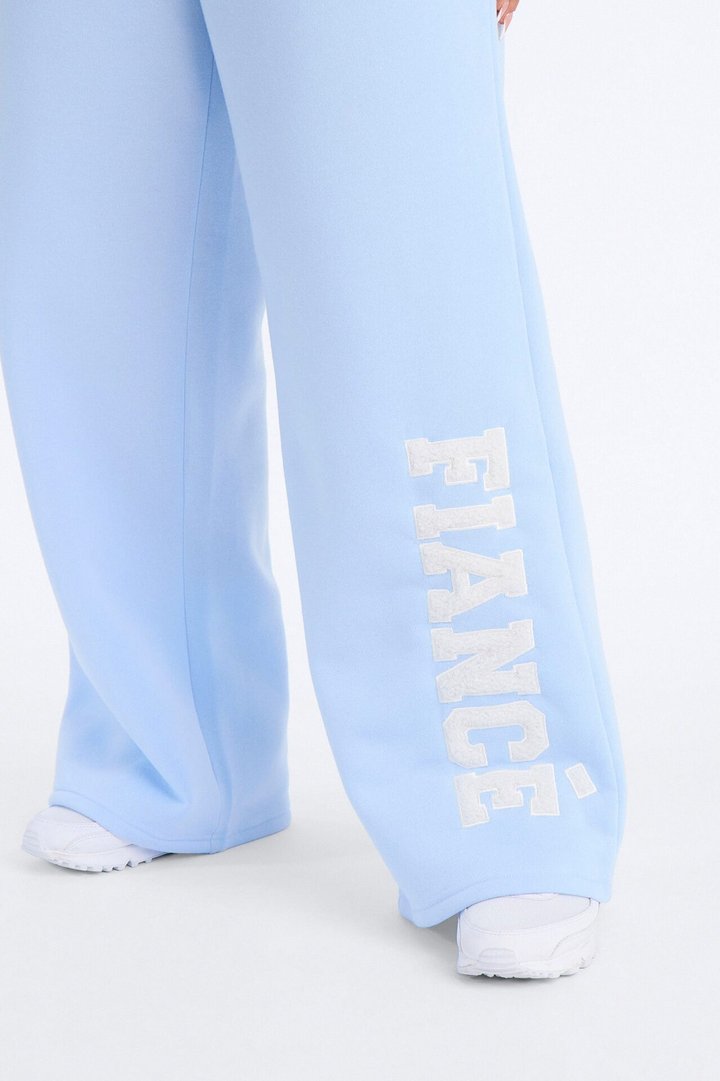She's A Fiancé Fleece Pant Set - Light Blue