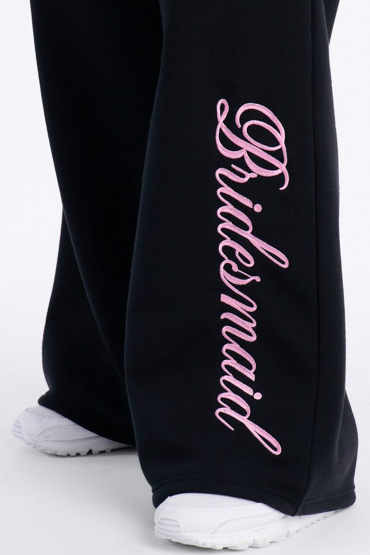 Bridesmaids Only Fleece Pant Set - Black/Pink
