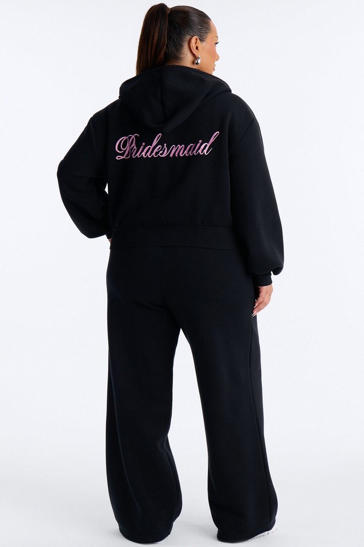 Bridesmaids Only Fleece Pant Set - Black/Pink