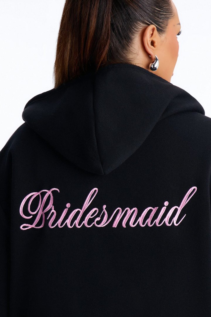 Bridesmaids Only Fleece Pant Set - Black/Pink