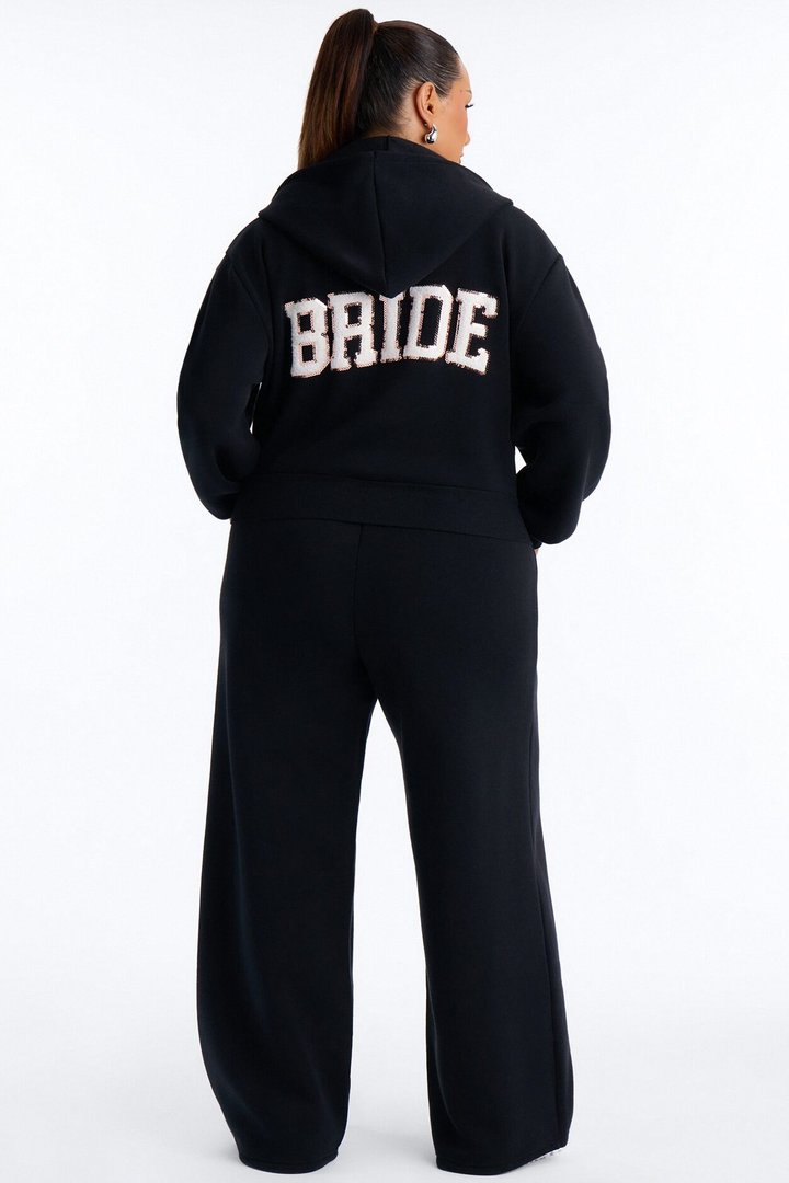 Bride To Be Fleece Pant Set - Black/White