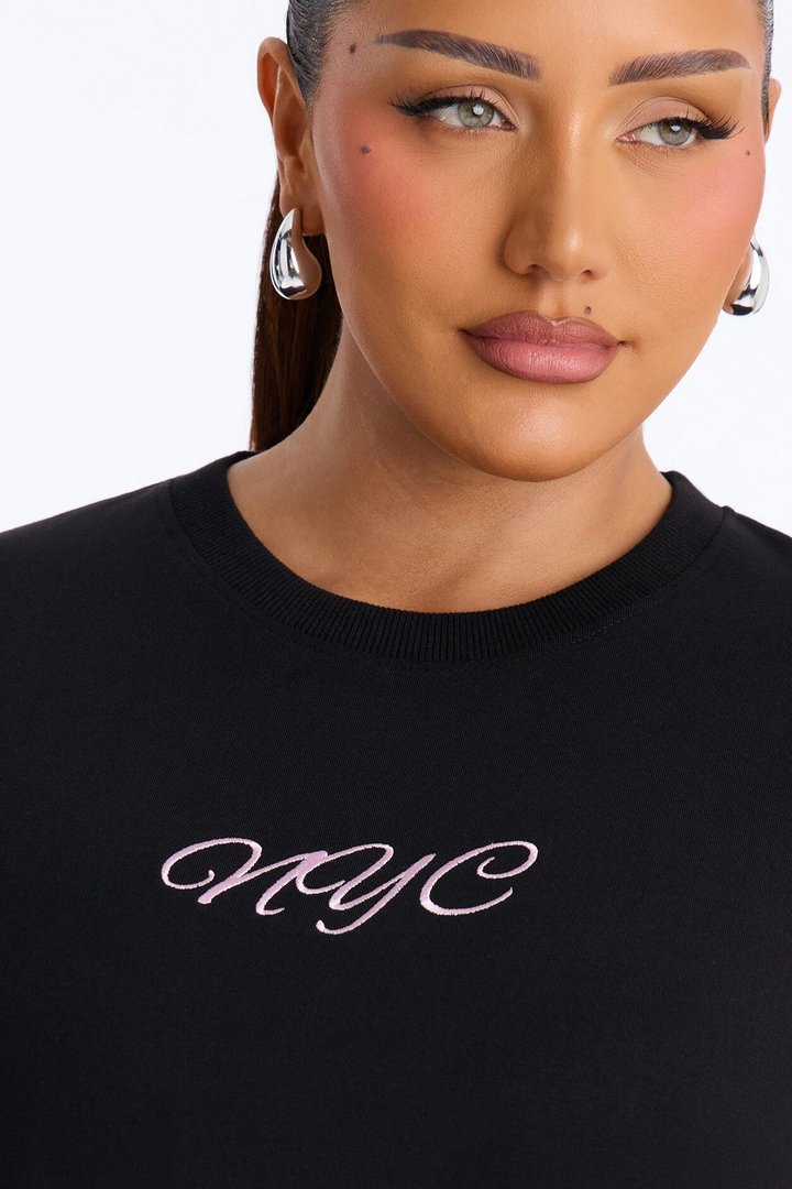 New York Or BowWhere Short Set - Black/Pink