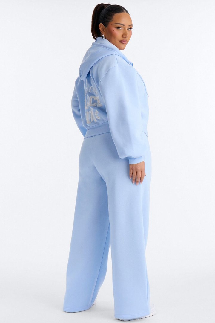 Girlfriend Fiancé Now Wife Pant Set - Light Blue
