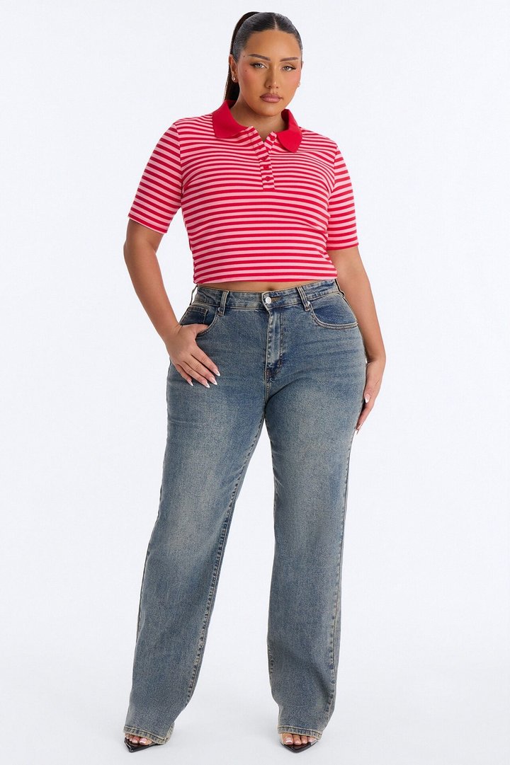 Nellie Stripped Shirt - Red/combo