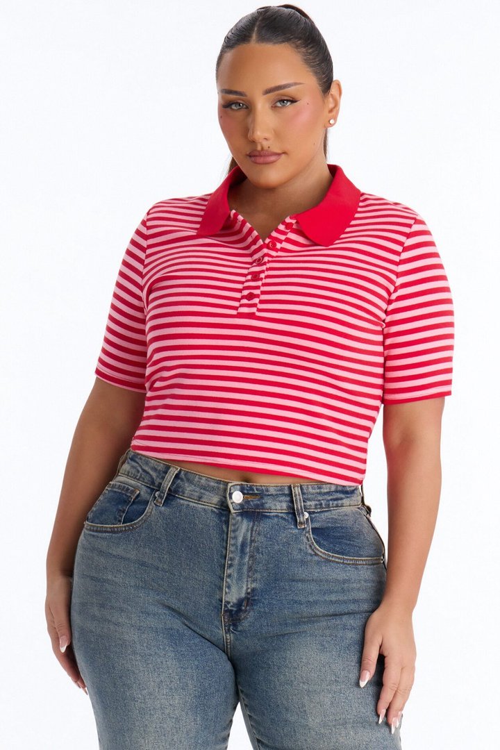 Nellie Stripped Shirt - Red/combo