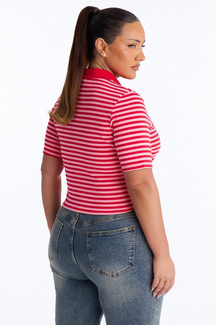Nellie Stripped Shirt - Red/combo