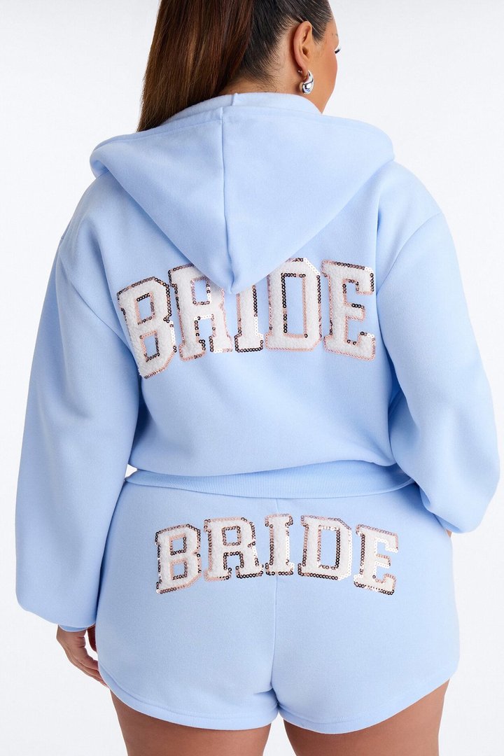 Bride To Be Fleece Short Set - Light Blue