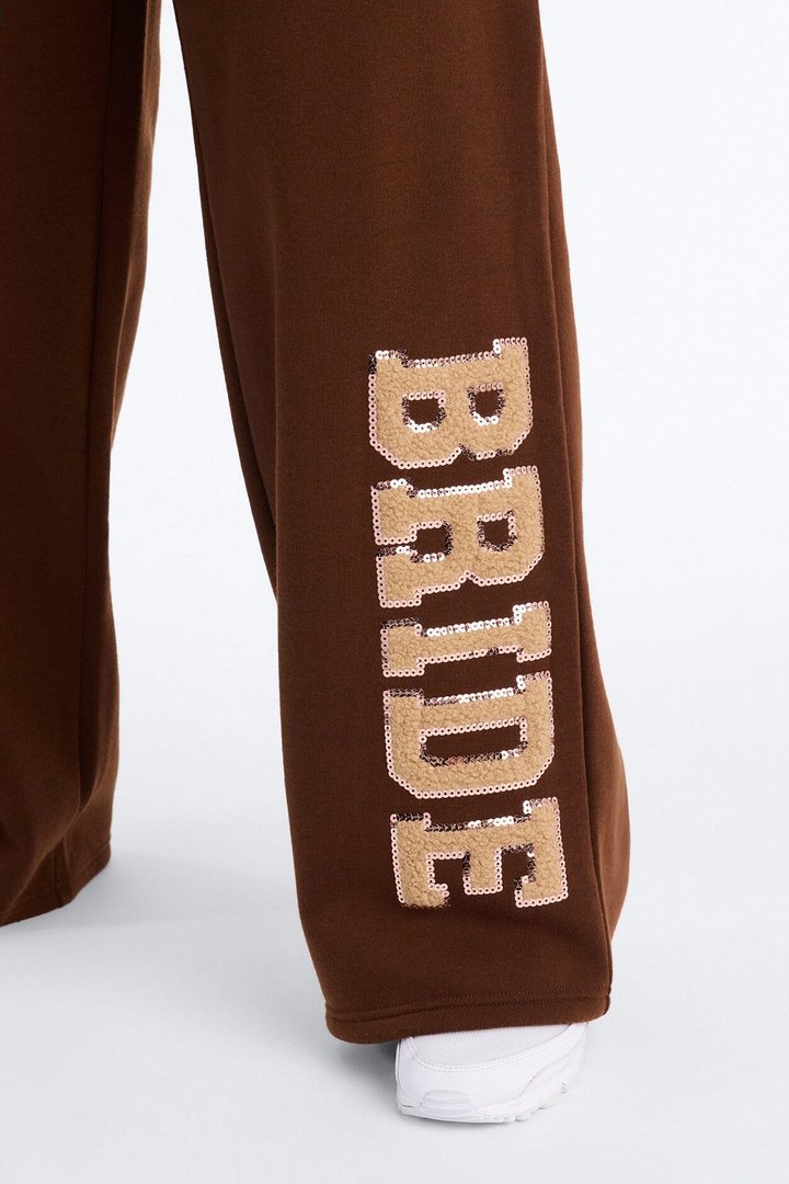 Bride To Be Fleece Pant Set - Brown/combo