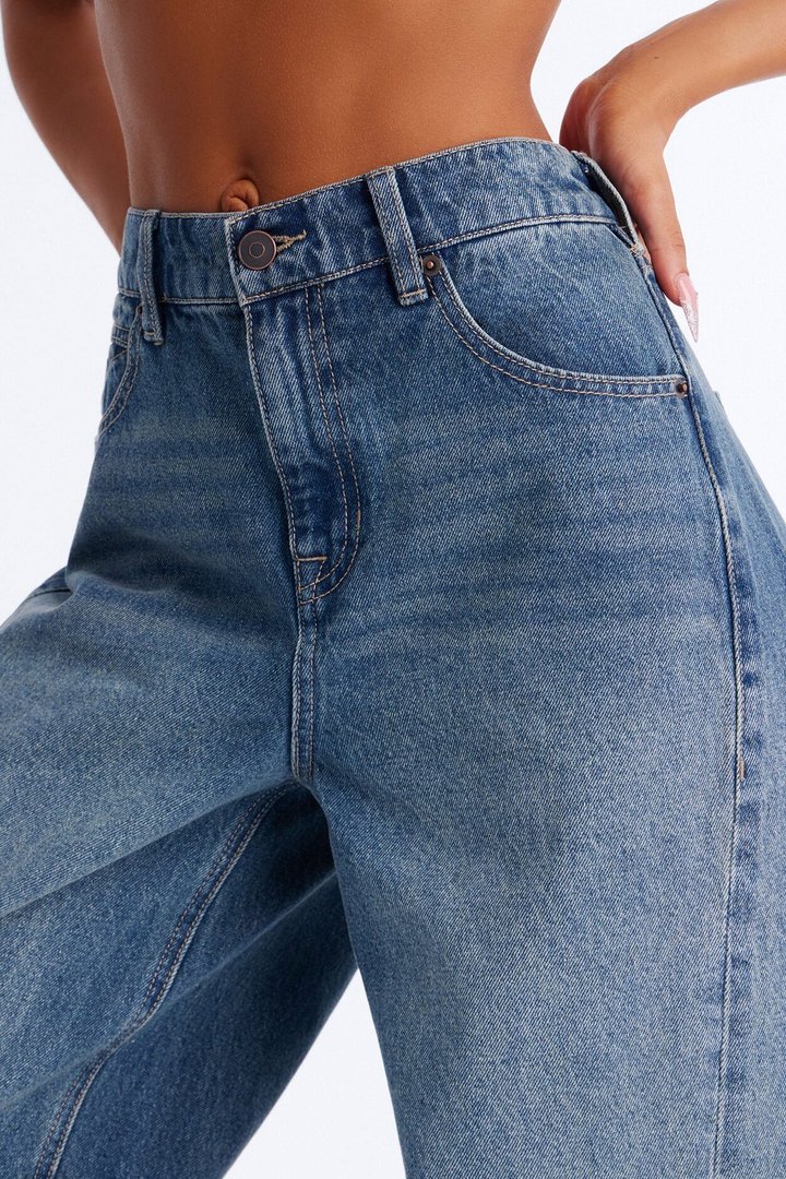 Serrano Drop Waist Wide Leg Jeans - Medium Wash