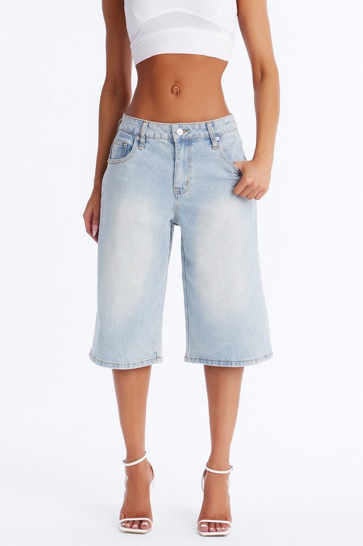 Better Like This Culotte Jeans - Light Wash