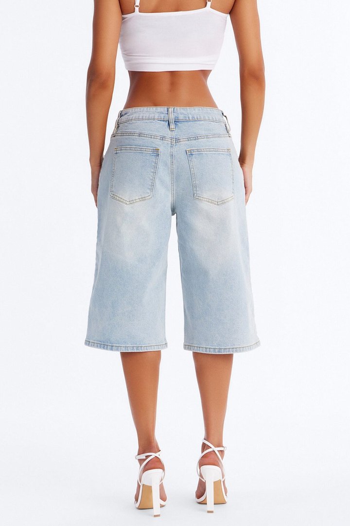Better Like This Culotte Jeans - Light Wash