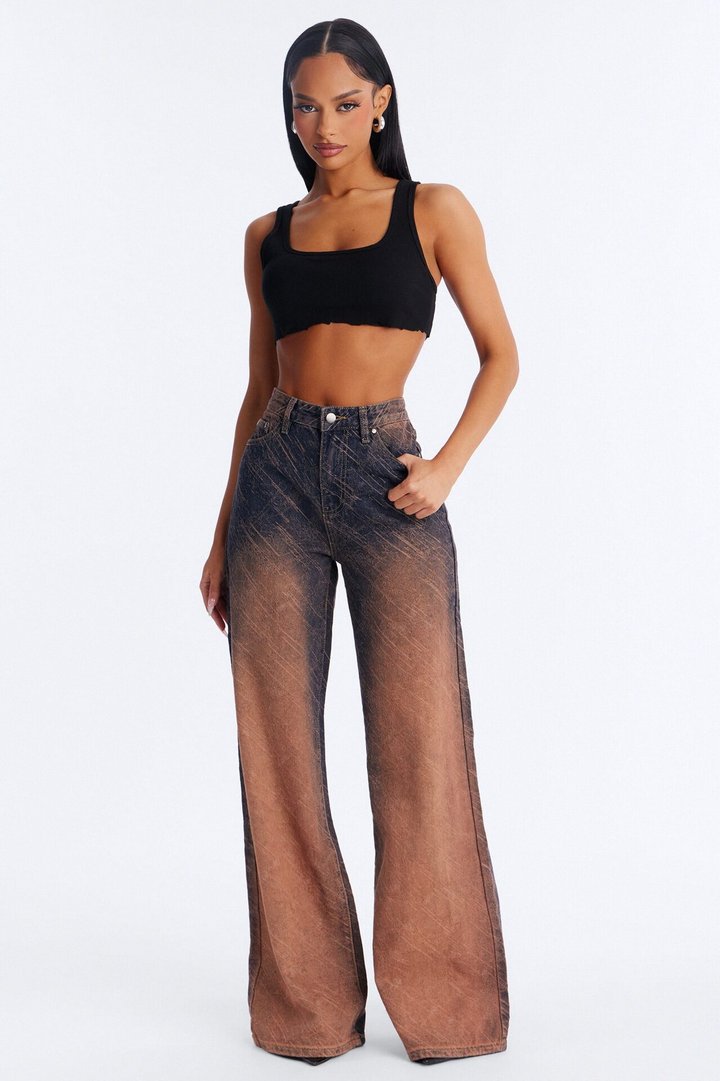 Rain Or Shine Jacquard Tinted Jeans - Vintage Wash