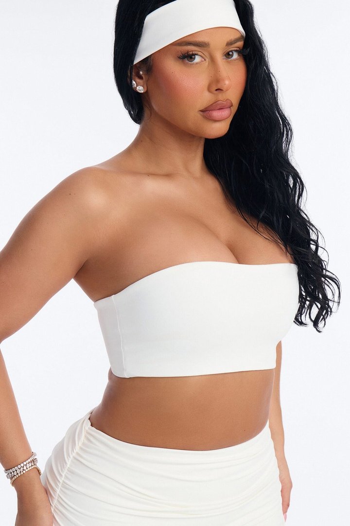 Bianca Matte Form Double Lined Fold Over Maxi Skirt Set - White