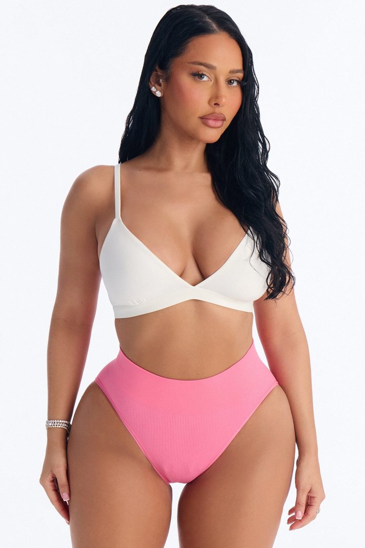 Me And You Seamless Ribbed Brief Panty - Pink