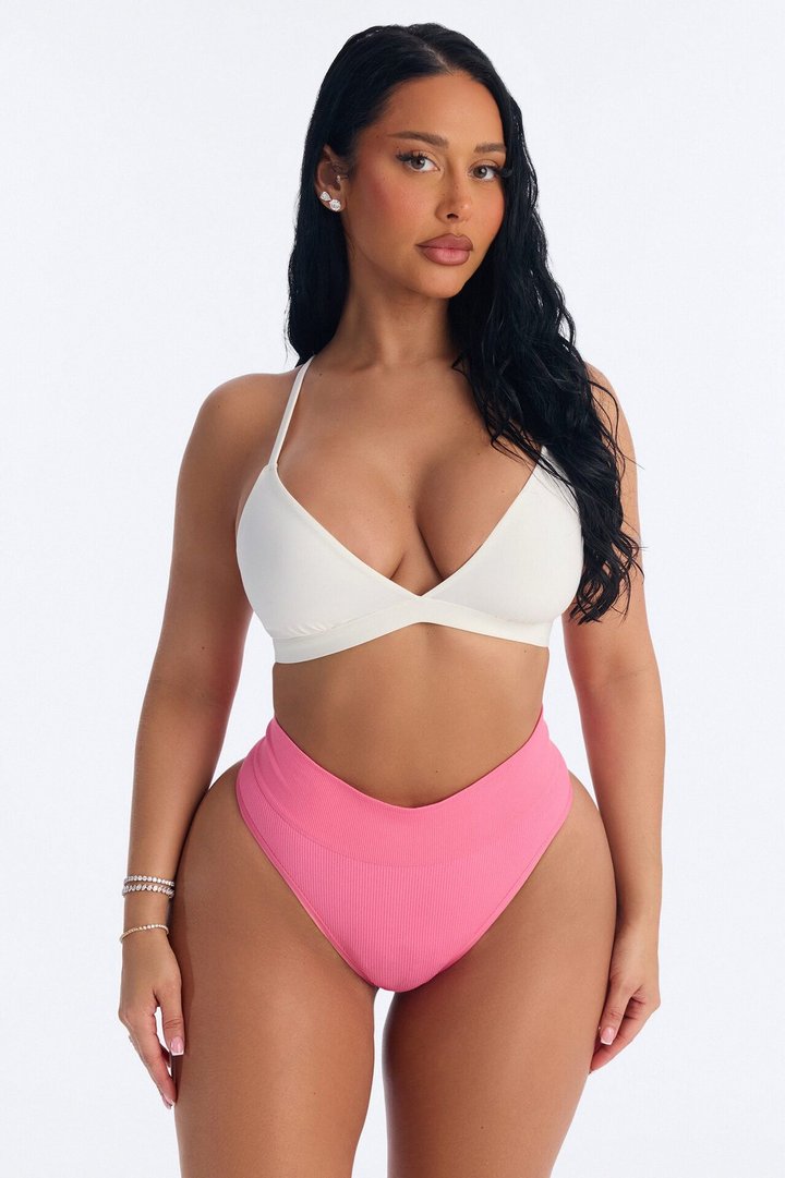Me And You Seamless Ribbed Thong Panty - Pink