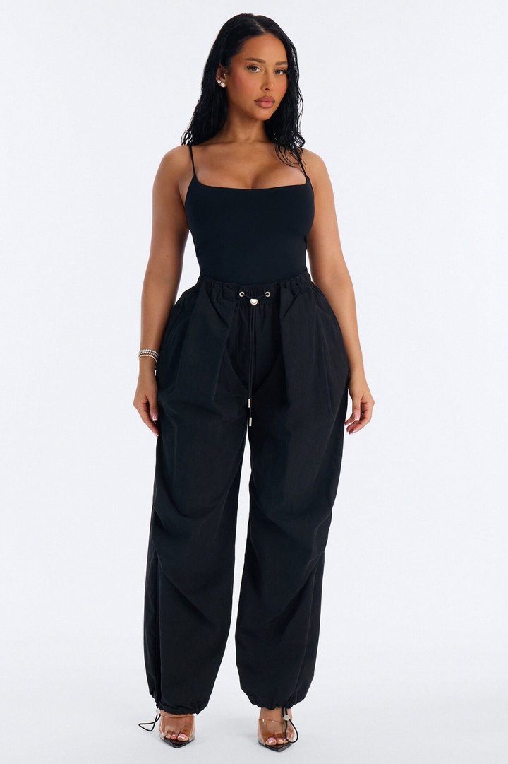 Second Skin Double Lined Square Neck Cami Bodysuit - Black