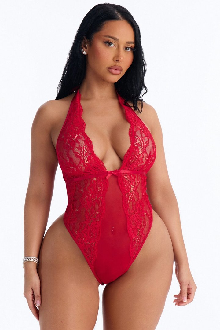 Untamed Love Lace Teddy - Red