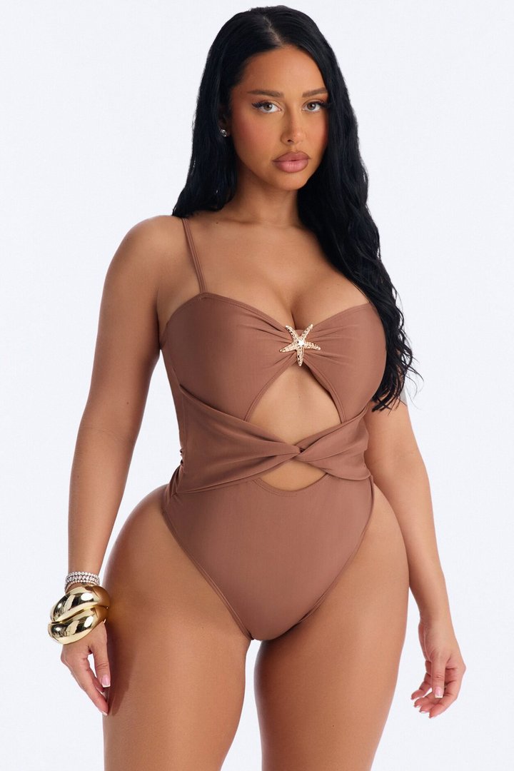 Dancing With You 1pc Swimsuit - Brown