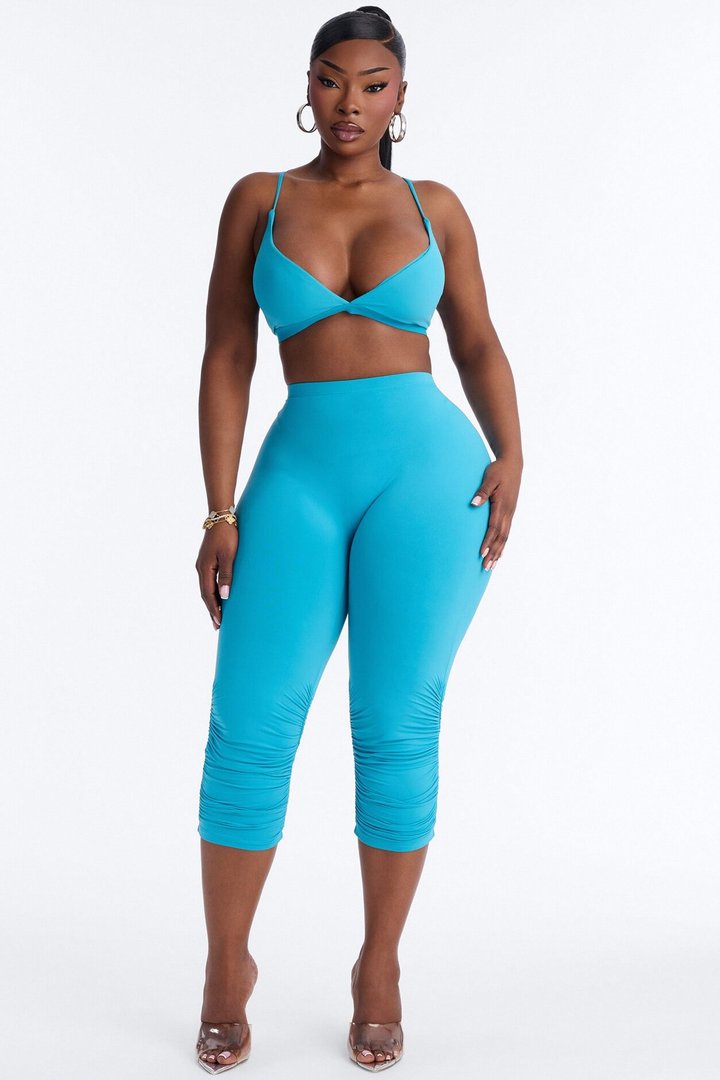 Second Skin Double Lined V Neck Bralette - Blue