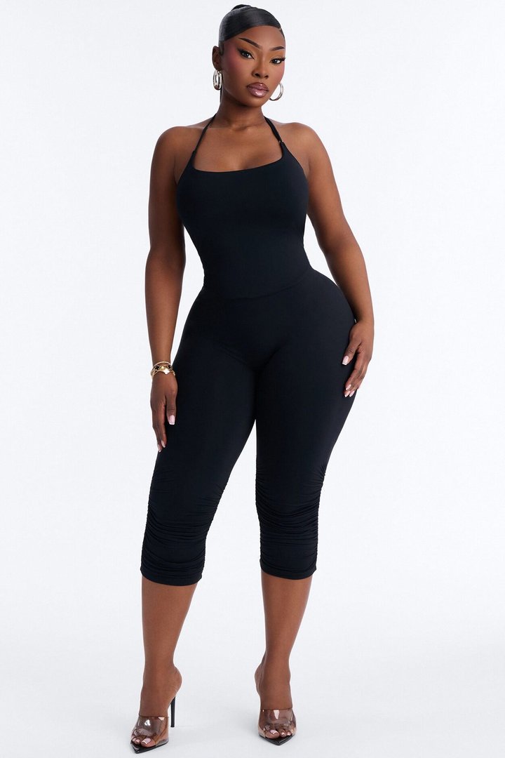 Second Skin Padded Halter Top - Black