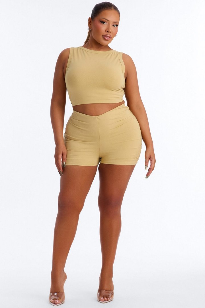 Quinn High Neck Tank Top - Honey