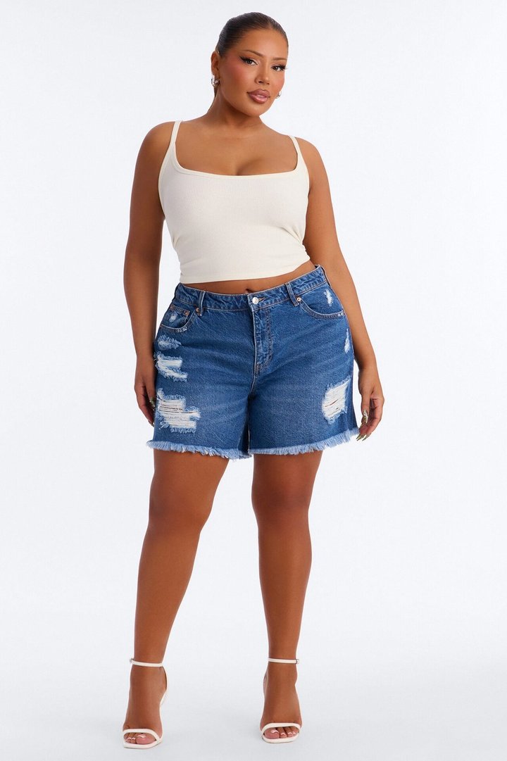 Tessa Rib Scoop Neck Cami Tank Top - Cream