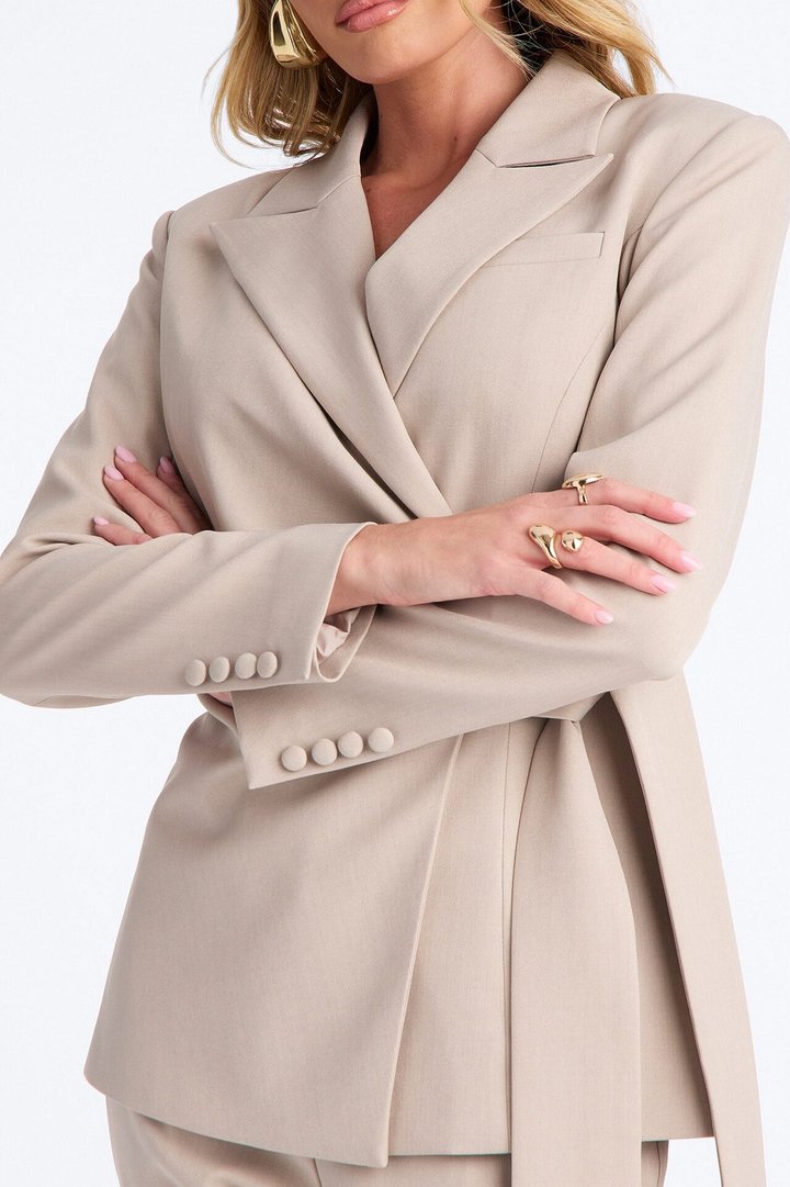 Alani Wrap Waist Blazer - Stone