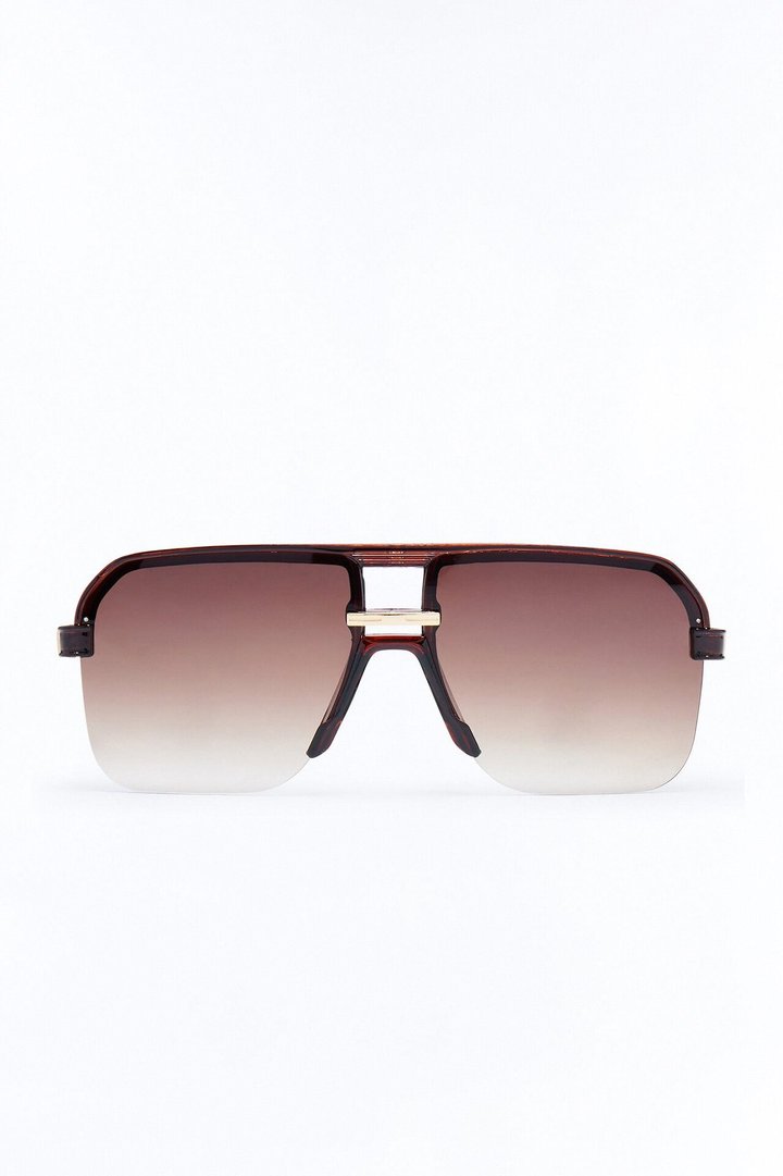 No Closure Aviator Sunglasses - Brown