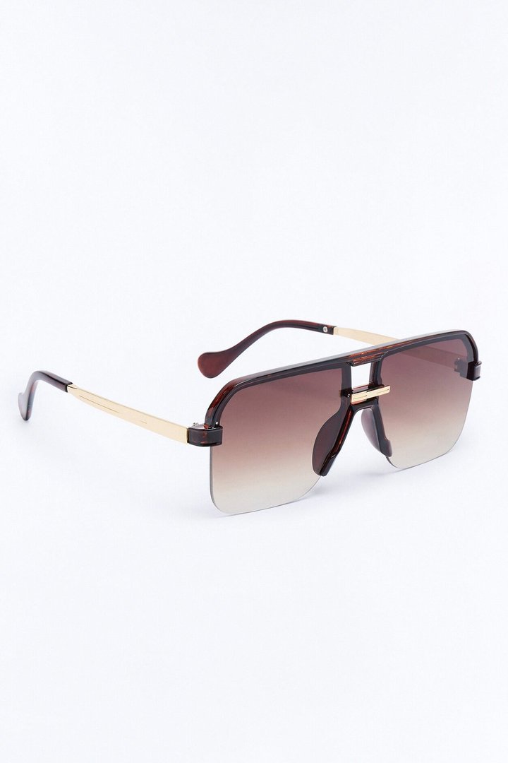 No Closure Aviator Sunglasses - Brown