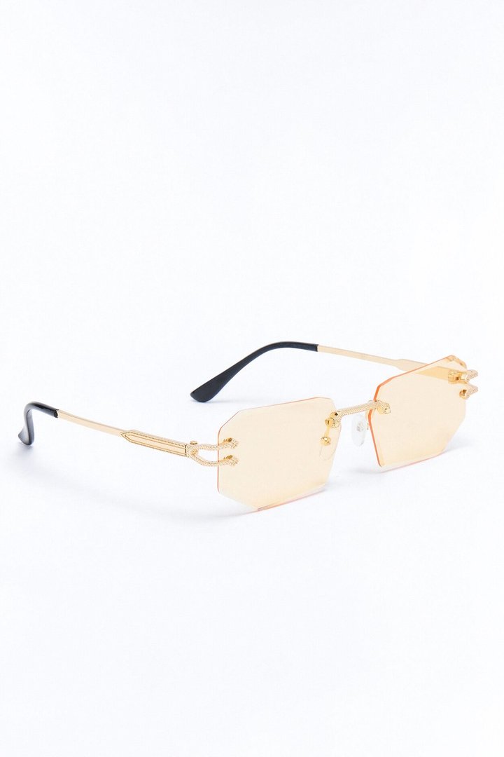 Anubis Frameless Geometric Sunglasses - Gold/Yellow