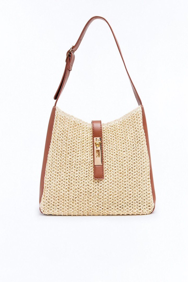 Fun In The Sun Straw Shoulder Bag - Natural/Combo
